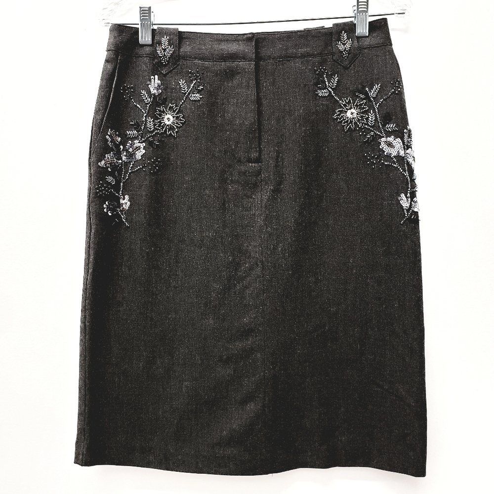 Laundry 6 beaded floral embellished pencil skirt